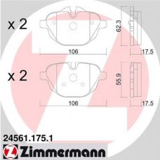 Brzdové dosky ZIMMERMANN zadná náprava s el ručnou F10/F11 BMW 5 34216862202